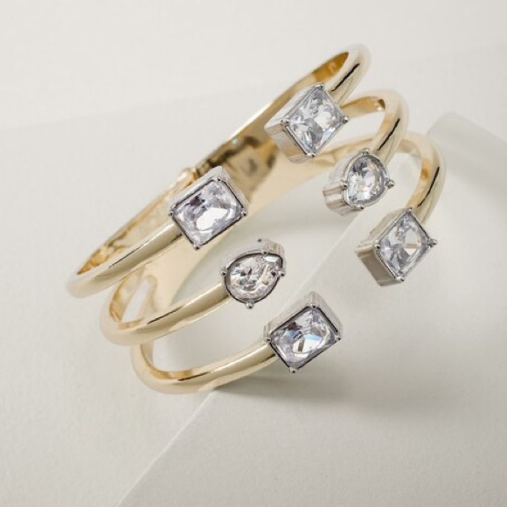 WHBM CLEAR STONE CUFF BRACELET